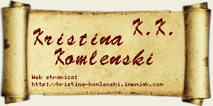 Kristina Komlenski vizit kartica